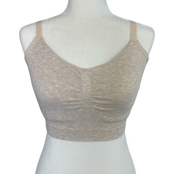 Kindred Bravely Sublime Bamboo Hands-Free Pumping Lounge Sleep Bra Oatmeal MED - Picture 2 of 7